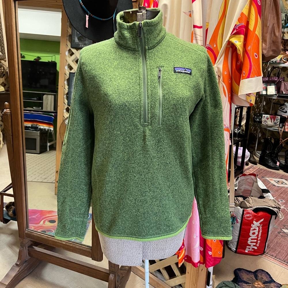 Patagonia Olive Green Zip-Up Sweater